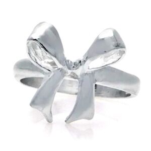 New Bow White Gold Vermeil Sterling Silver Ring 5